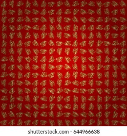 Ethnic Indian folklore. Vector abstract seamless patchwork background with red and golden ornaments, geometric Moroccan seamless pattern. Stylized golden stars, snowflakes and grids.