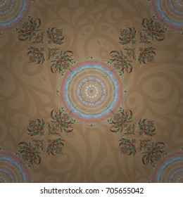 Ethnic Indian folklore. Vector abstract seamless patchwork background with blue and red ornaments, geometric Moroccan seamless pattern. Stylized stars, snowflakes and grids.