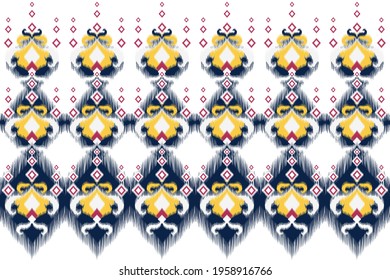 Ethnic Indian ikat pattern seamless. Geometric, native, tribal, boho, Aztec, fabric, carpet, mandala, African,American chevron textile wallpaper. Design for texture cotton silk. Vector illustrations.