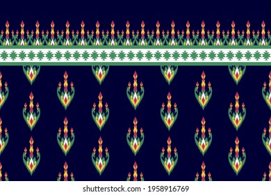 Ethnic Indian ikat pattern seamless. Geometric, native, tribal, boho, Aztec, fabric, carpet, mandala, African,American chevron textile wallpaper. Design for texture cotton silk. Vector illustrations.