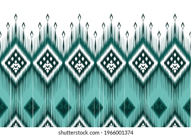 Ethnic Indian ikat seamless pattern design. Aztec fabric carpet mandala ornament native boho African American textile decoration wallpaper. Geometric texture boho chevron vector illustrations .