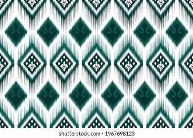 Ethnic Indian ikat seamless pattern design. Aztec fabric carpet mandala ornament native boho African American textile decoration wallpaper. Geometric texture boho chevron vector illustrations .