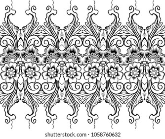 Ethnic indian line art border