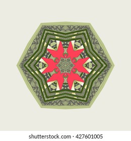 Ethnic Indian Magic Symbol Mandala ECO