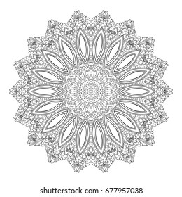  Ethnic Indian Magic Symbol Mandala. Mandala Design Tattoo.