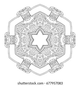  Ethnic Indian Magic Symbol Mandala. Mandala Design Tattoo.