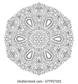  Ethnic Indian Magic Symbol Mandala. Mandala Design Tattoo.