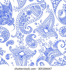 Blue Paisley Pattern Images Stock Photos Vectors Shutterstock