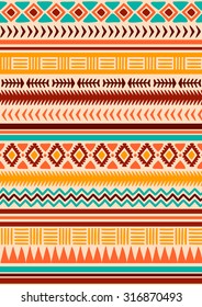 Ethnic Indian Pattern. Tribal Background. Aztec, Navajo.