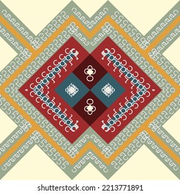 Ethnic Indian prints and patterns. traditional pattern design It is a pattern created by combining geometric shapes. Create beautiful fabric patterns. Design for print. Using in the fashion industry.