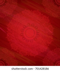 Ethnic Indian Round Ornamental Henna Mandala Background Design Template