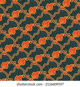ethnic indonesian batik floral pattern