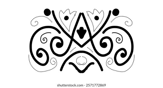 Ethnic Indonesian Pattern Vector Illustration, Traditional Ornamental Design with Symmetrical Floral and Abstract Motifs in Earthy Tones, Textile, Packaging, and Digital Art