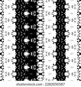 Tinta étnica Doodle Batik. Textura esgrimida de arte de color negro. Patrón de tinta nativa Doodle. Patrón Sencillo De Esgrima. Vector de línea nativa de color negro. La etnia teñía Batik Oscuro. Resumen de repetición tribal de arte