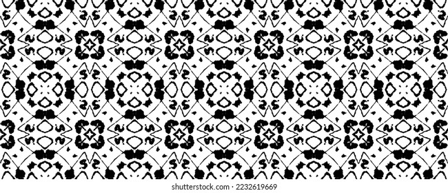 Ethnic Ink Doodle Batik. Simple Native Geo Vector. Ethnic Hand Print. Black Color Scribble Pattern. Doodle Aztec Ink Pattern. Black Colour Dark Scribble Texture. Abstract Dark Scribble Design