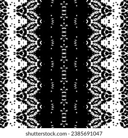 Ethnic Ink Scribble Vector. Black Colour Dark Doodle Texture. Ethnic Boho Art Batik. Abstract Native Ink Pattern. Black Color Scribble Pattern. Simple Tribal Ink Batik. Abstract Art Native Repeat