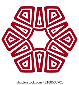 Ethnische isolierte abstrakte griechische Muster, Logo, Monogramm, Mandala. Geometrisches Element für Verzierungen. Vorlage für Design, Kreativität, Tapeten, Textilien, Färbung.