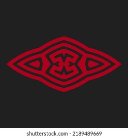 Patrón griego elegante y aislado étnico, logotipo, monograma, mandala sobre fondo negro. Elemento geométrico para el ornamento. Plantilla de diseño, decoración, creatividad.