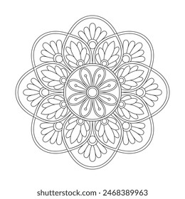 Ethnic Kids Mandala Coloring Book Page for kdp Book Interior. Peaceful Petals, Ability to Relax, Brain Experiences, Harmonious Haven, Peaceful Portraits, Blossoming Beauty mandala design.