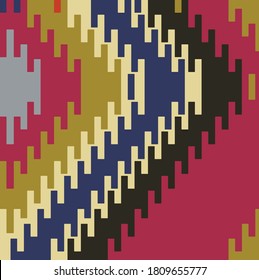 ethnic killim pattern, traditional folk geometric ornament.