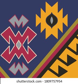 ethnic killim pattern, traditional folk geometric ornament.