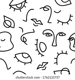 Ethnic line art seamless pattern design. Esp10 vector.