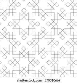 Ethnic line islamic pattern. Seamless vector geometric background in arabian style