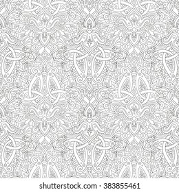 Ethnic line seamless pattern. Abstract background. Oriental decorative elements. Boho style vector illustration.