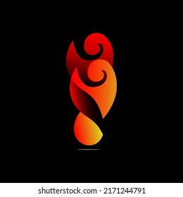 ethnic logo art on black color background. illustration vector