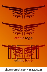 Ethnic logo template with owl