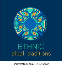 Ethnic logo - a traditional symbol. Template design.