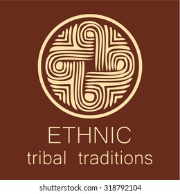 Ethnic logo - a traditional symbol. Template design.