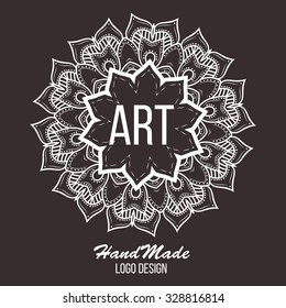 Ethnic logotype decorative element. Hand drawn elegant lineart logo design element. vector illustration. Islam, Arabic, Indian, ottoman motifs.