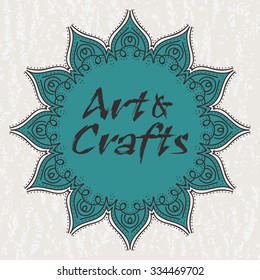 Ethnic logotype decorative element. Hand drawn elegant line art logo design element. vector illustration. Islam, Arabic, Indian, ottoman motifs.