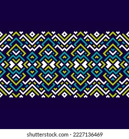 Patrón de diseño tradicional malasio étnico para fondo, alfombra, papel pintado, ropa, envoltura, batik, tela, ilustración vectorial estilo de bordado de línea de arte lineal geométrica oriental de diamante.