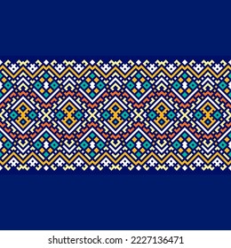 Ethnische malaysische traditionelle Design-Muster für Hintergrund, Teppich, Tapete, Kleidung, Umhüllung, Batik, Stoff, Vektorgrafik orientalische geometrische farbige Diamantart Linie Stickerei Stil.