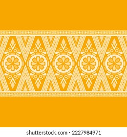 Ethnic Malaysian traditional design pattern for background, carpet, wallpaper, clothing, wrapping, batik, fabric, vector illustration oriental geometric wise and triangle art line embroidery style.