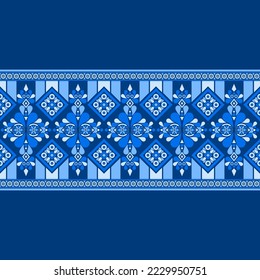 Ethnic Malaysian traditional design pattern for background, carpet, wallpaper, clothing, wrapping, batik, fabric, vector illustration oriental geometric leave and diamond art line embroidery style.