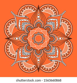 Ethnic mandala with colorful tribal ornament. 