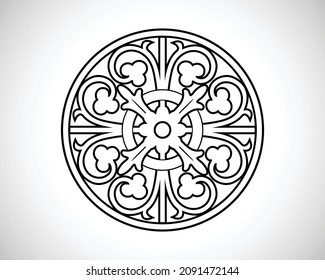 Decoración de mandala étnica. Patrón circular en forma de mandala para fondo, Mehndi, tatuaje, decoración. Ornamento decorativo de estilo tradicional. Coloreando la página del libro. Ilustración vectorial.