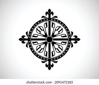 Ethnic mandala decoration. Circular pattern in form of mandala for Background, Mehndi, tattoo, decoration. Decorative ornament in Traditional pattern style. Coloring book page. Vector Illustration.