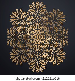 ethnic mandala design in black background