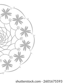 Ethnic mandala design and black complex doodle mandala on a transparent background