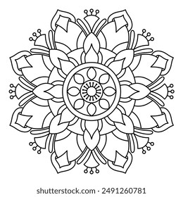 diseño étnico mandala con líneas limpias para colorear libro, arte creativo mandala, diseño mandala para adultos libro para colorear
