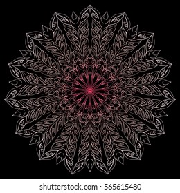 Ethnic mandala design. Decorative round ornaments. Anti-stress therapy patterns. 