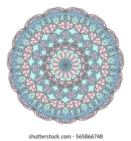 Ethnic mandala design. Decorative round ornaments. Anti-stress therapy patterns. 