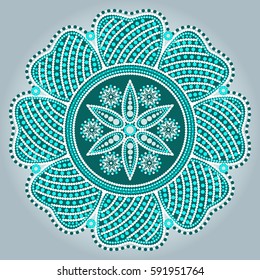 Ethnic mandala design. Decorative round ornaments. Pattern with dots.