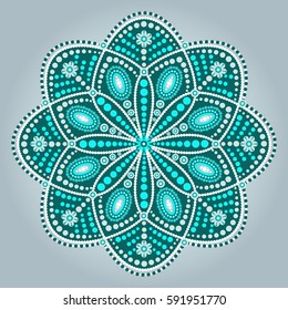 Ethnic mandala design. Decorative round ornaments. Pattern with dots.