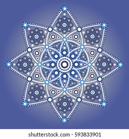 Ethnic mandala design. Decorative round ornaments. Pattern with dots.