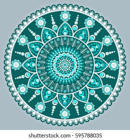 Ethnic mandala design. Decorative round ornaments. Pattern with dots.